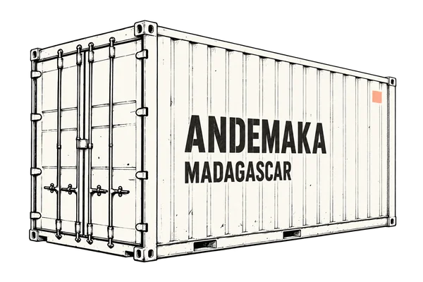 ANDEMAKA, MADAGASCAR shipping container illustration